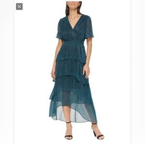 Kensie metallic teal maxi dress. Size 8 NWT